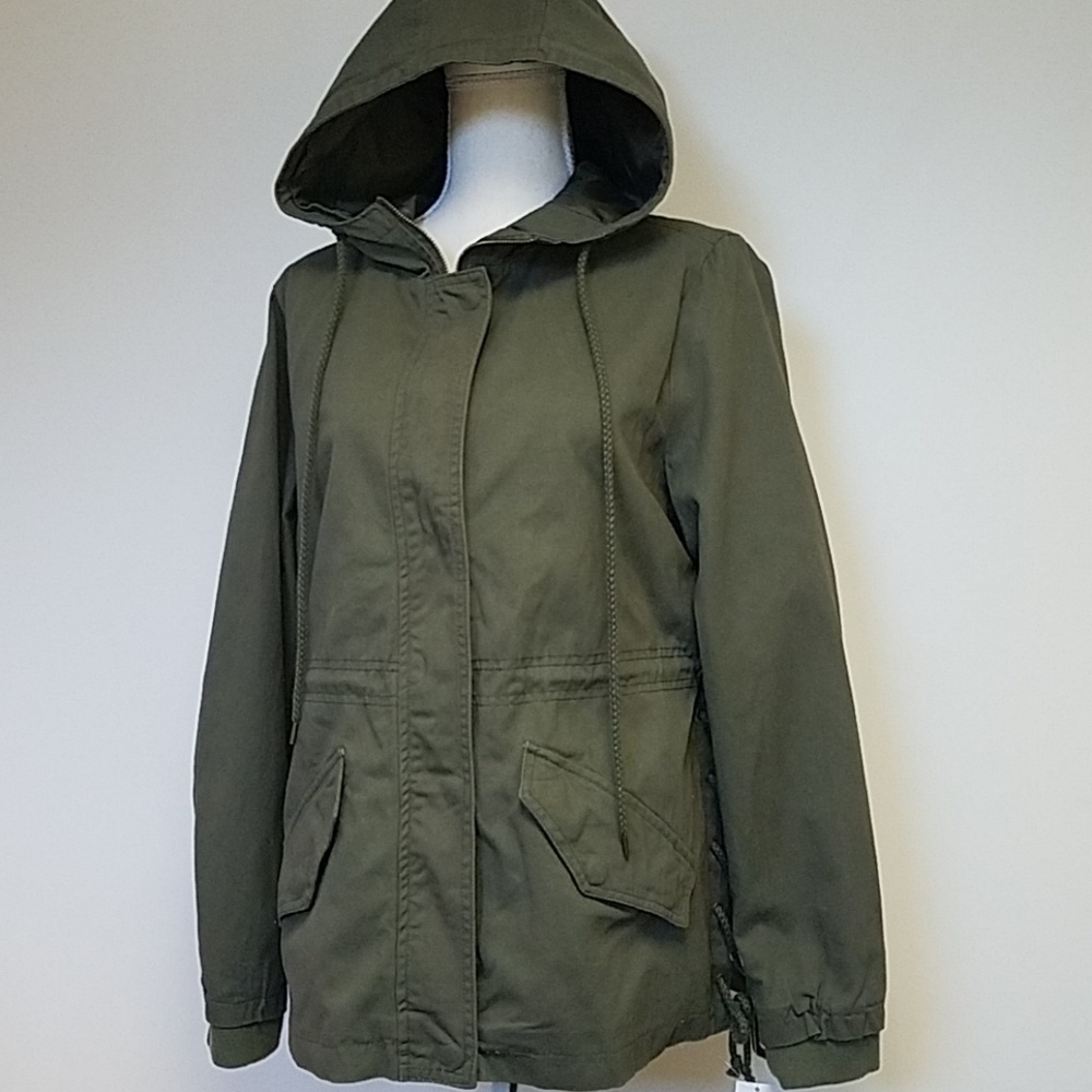 Forever flower Canvas Military jacket Sz L - Picture 2 of 6